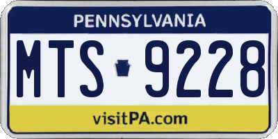 PA license plate MTS9228
