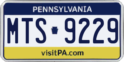 PA license plate MTS9229