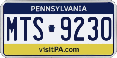 PA license plate MTS9230