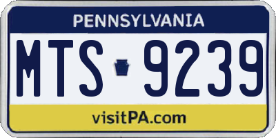 PA license plate MTS9239