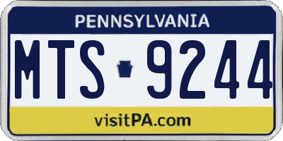 PA license plate MTS9244