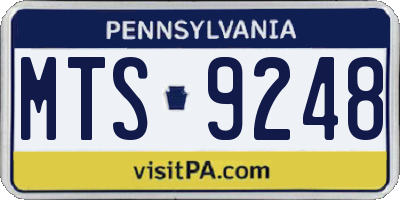 PA license plate MTS9248