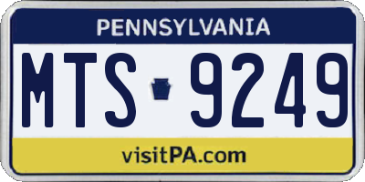 PA license plate MTS9249