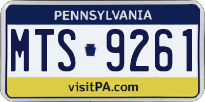 PA license plate MTS9261