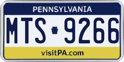 PA license plate MTS9266