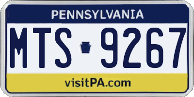 PA license plate MTS9267