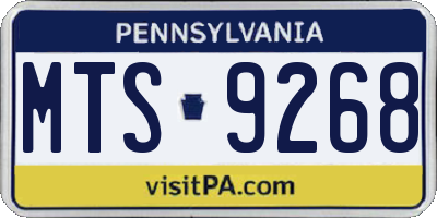 PA license plate MTS9268