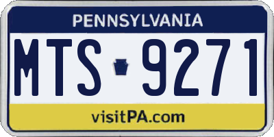 PA license plate MTS9271