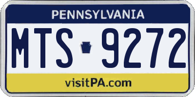 PA license plate MTS9272