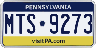 PA license plate MTS9273