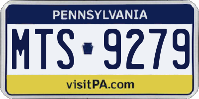 PA license plate MTS9279