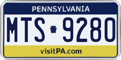 PA license plate MTS9280