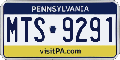 PA license plate MTS9291