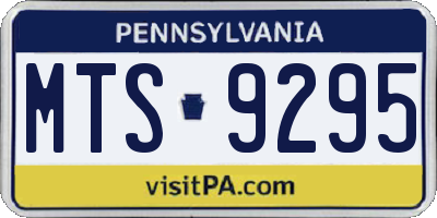 PA license plate MTS9295