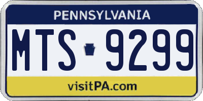 PA license plate MTS9299