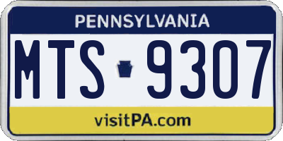 PA license plate MTS9307