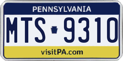 PA license plate MTS9310