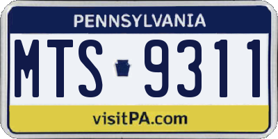 PA license plate MTS9311