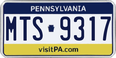 PA license plate MTS9317