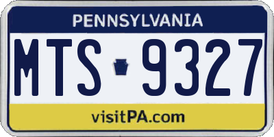 PA license plate MTS9327