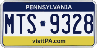 PA license plate MTS9328