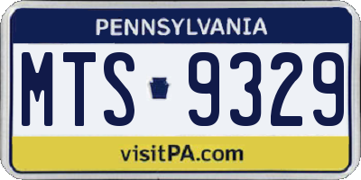 PA license plate MTS9329