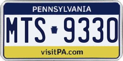 PA license plate MTS9330