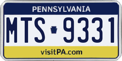 PA license plate MTS9331