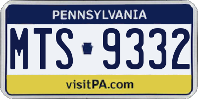 PA license plate MTS9332