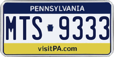 PA license plate MTS9333