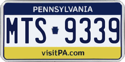 PA license plate MTS9339