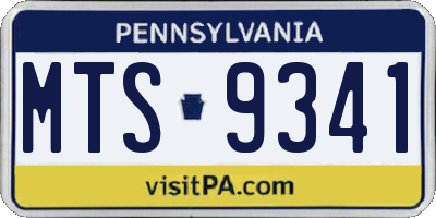 PA license plate MTS9341
