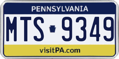 PA license plate MTS9349