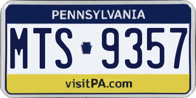 PA license plate MTS9357