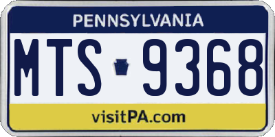 PA license plate MTS9368