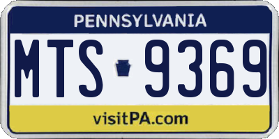PA license plate MTS9369
