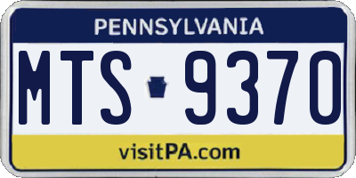 PA license plate MTS9370