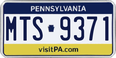 PA license plate MTS9371
