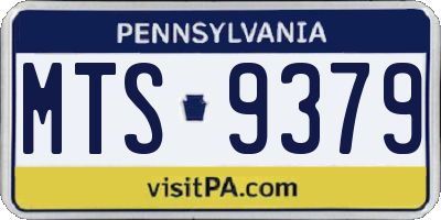 PA license plate MTS9379