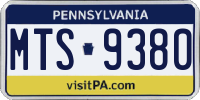 PA license plate MTS9380