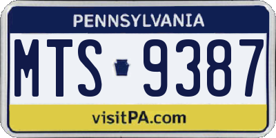 PA license plate MTS9387
