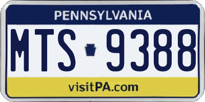 PA license plate MTS9388