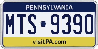 PA license plate MTS9390