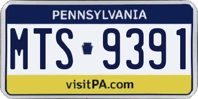 PA license plate MTS9391