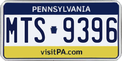 PA license plate MTS9396