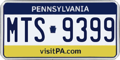 PA license plate MTS9399