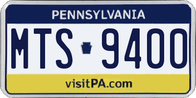 PA license plate MTS9400