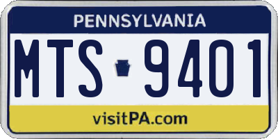 PA license plate MTS9401