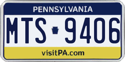 PA license plate MTS9406