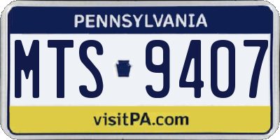 PA license plate MTS9407